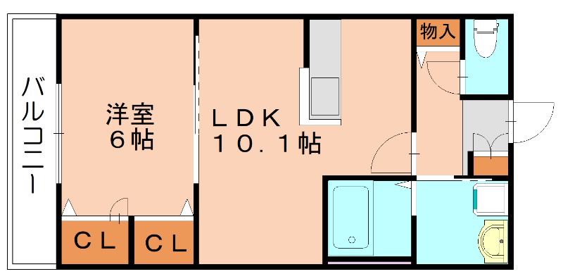 糟屋郡志免町志免東のアパートの間取り