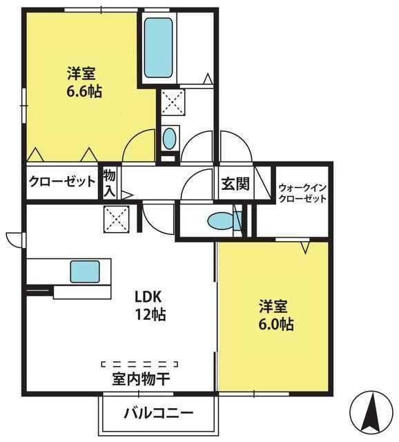 プリムヴェール十二番館の間取り