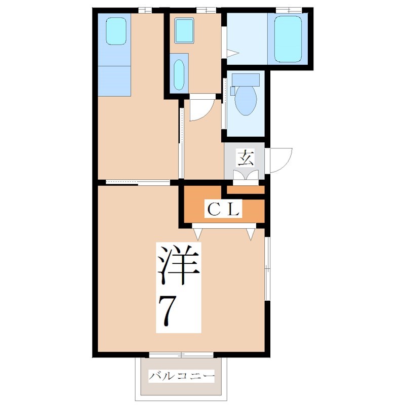 阿久根市琴平町のアパートの間取り