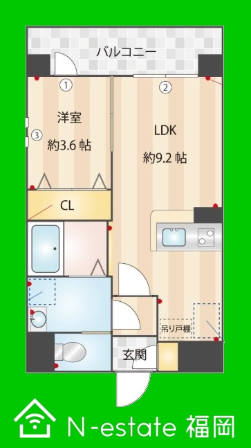 地下鉄空港線 室見駅 徒歩2分 5階建 築20年の間取り写真