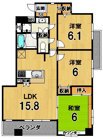リソシエ鴨川グランディスの間取り写真