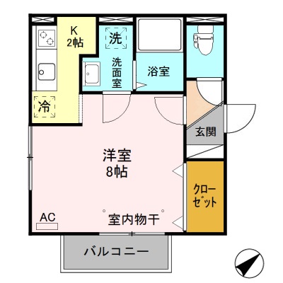 新潟市秋葉区中村のアパートの間取り