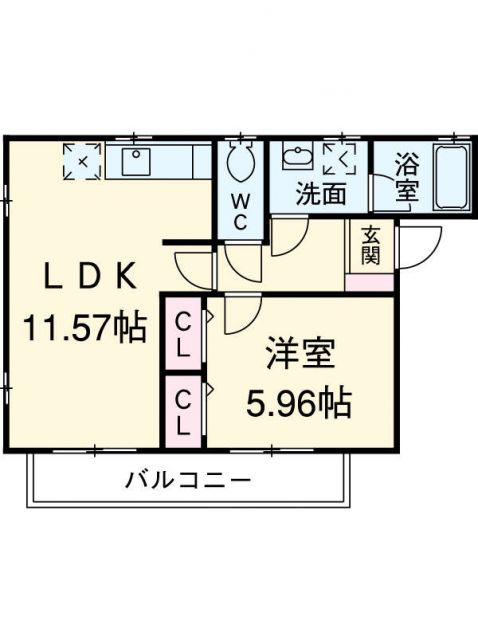 愛知県名古屋市南区呼続３（アパート）の賃貸物件の間取り