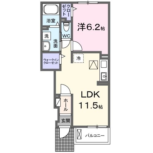 一宮市西五城のアパートの間取り