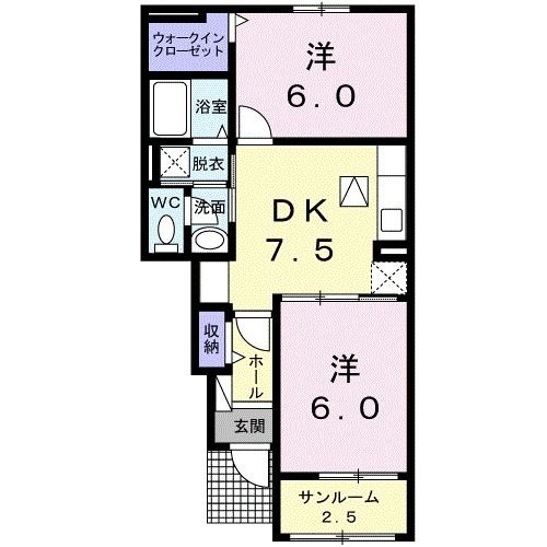 竹原市中央のアパートの間取り