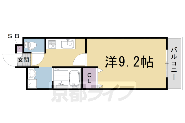 【京都市右京区西院日照町のマンションの間取り】