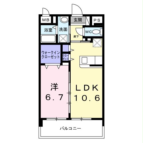 うるま市字赤道のマンションの間取り