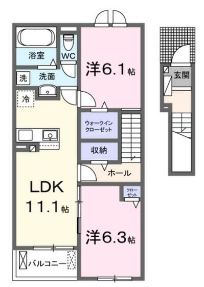 ソレイユ・タカ　Ａの間取り