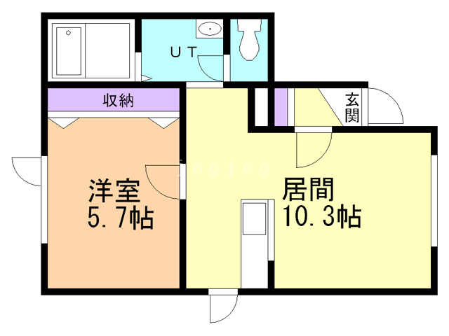 札幌市手稲区西宮の沢二条のアパートの間取り