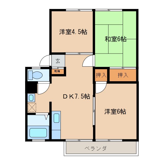 第二大野ハイツの間取り