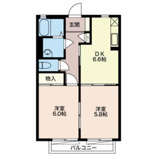 碧南市福清水町のアパートの間取り