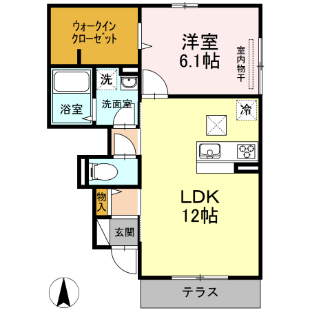 玉野市和田のアパートの間取り