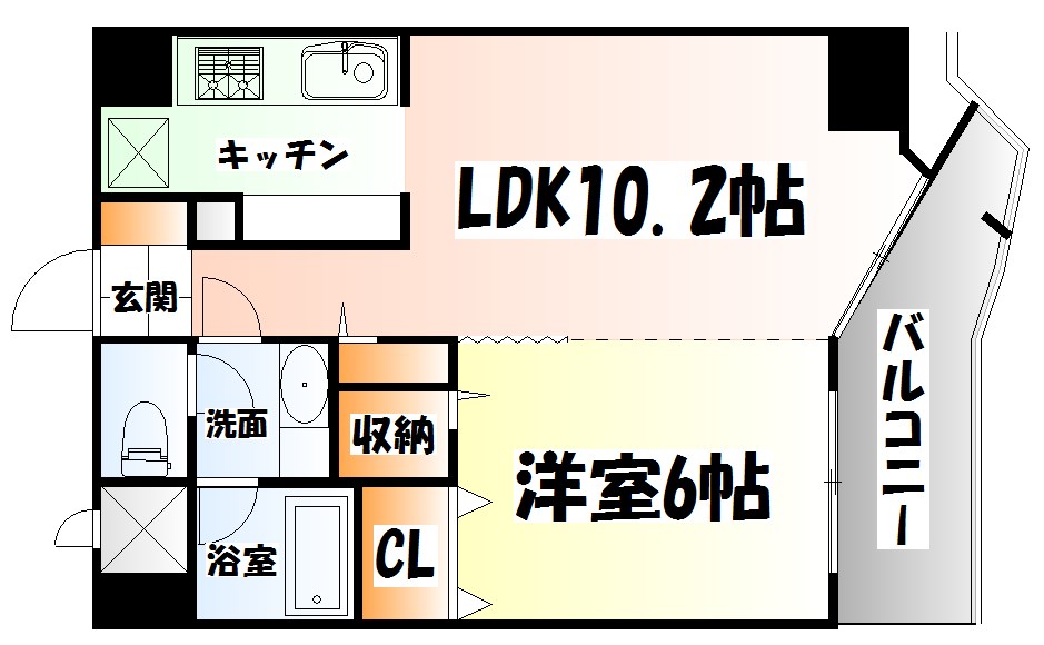 仙台市青葉区北目町のマンションの間取り