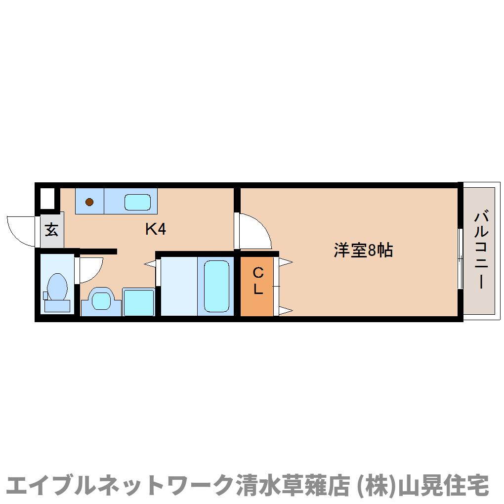 静岡市清水区馬走北のマンションの間取り