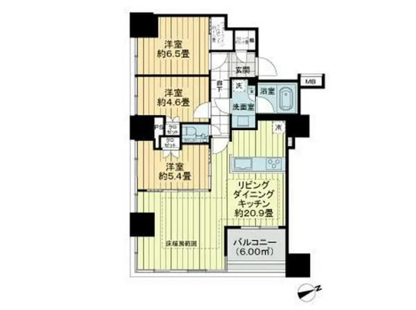 港区海岸のマンションの間取り