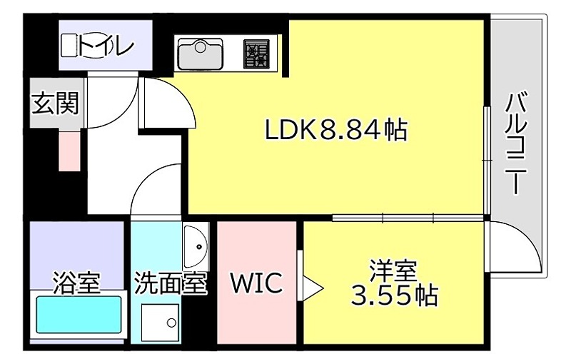 京都市伏見区小栗栖牛ケ淵町のアパートの間取り