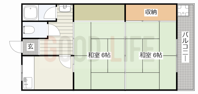 高砂市北浜町西浜のアパートの間取り