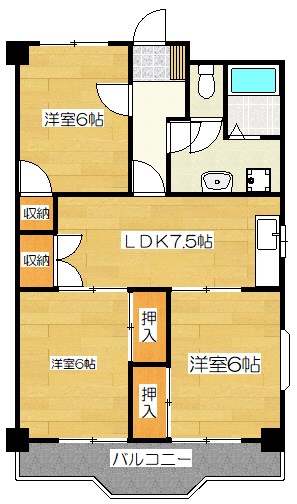 筑紫野市二日市中央のマンションの間取り