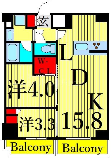 荒川区西日暮里のマンションの間取り