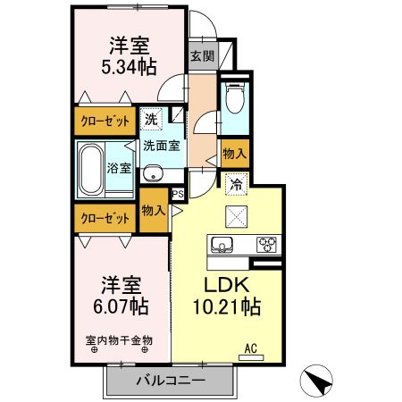 伊東市荻のアパートの間取り