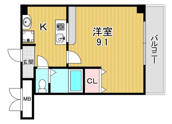 大阪市鶴見区横堤のマンションの間取り