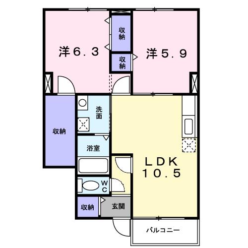 フォンテーヌＣの間取り