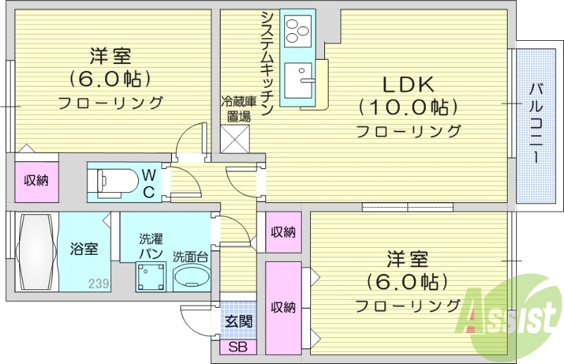 シュプルース丹野Bの間取り