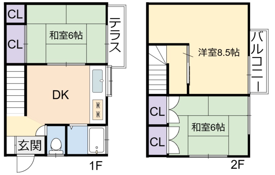 千葉市中央区南生実町のアパートの間取り