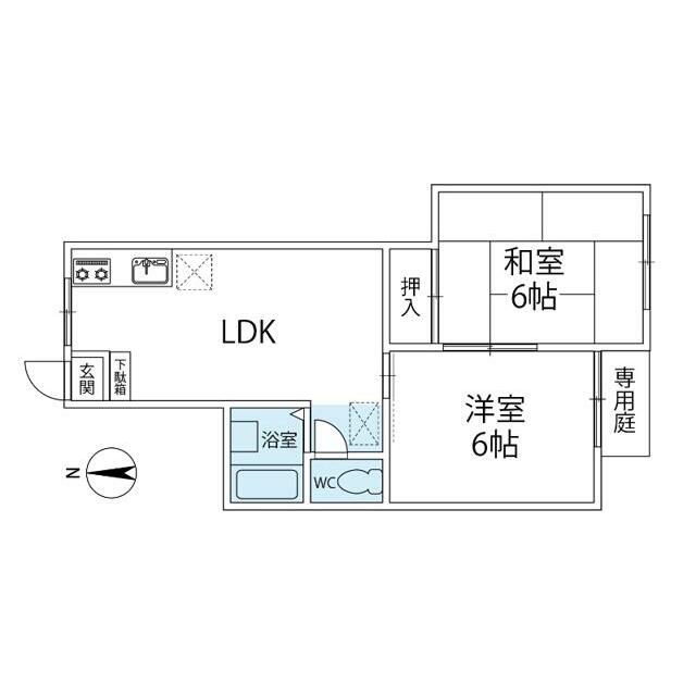 藤沢市本藤沢のアパートの間取り