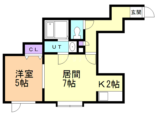 札幌市北区新琴似五条のアパートの間取り