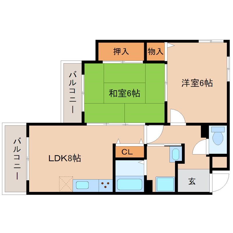 尼崎市大庄北のマンションの間取り