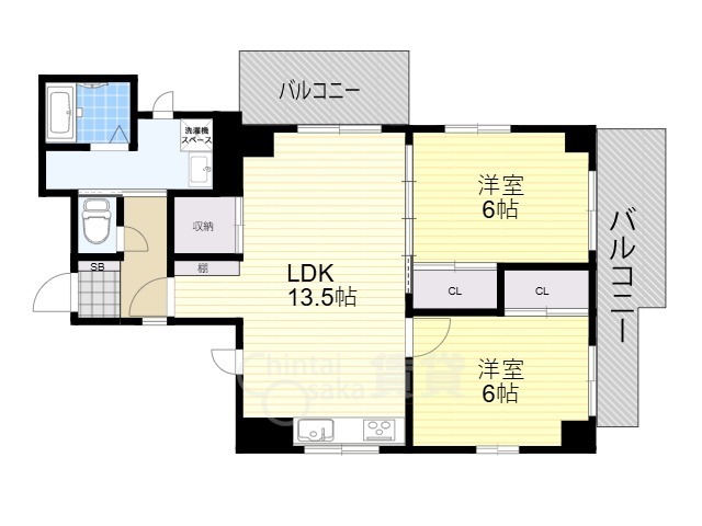 池田市井口堂のマンションの間取り