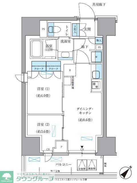 【中央区東日本橋のマンションの間取り】