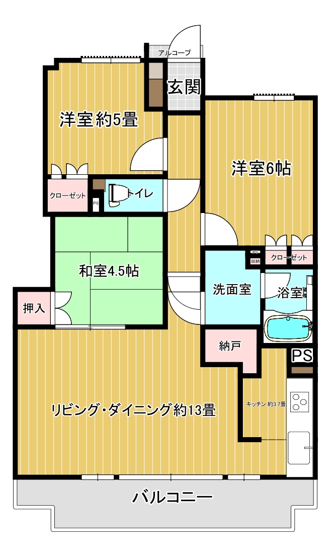 【シティハウス長町新都心ザ・ゲートマークスの間取り】