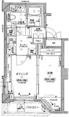 中央区銀座のマンションの間取り