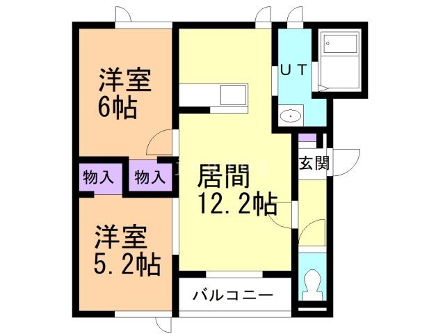 ミモザ緑町B棟（南側）の間取り