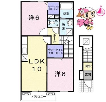 板野郡板野町羅漢のアパートの間取り