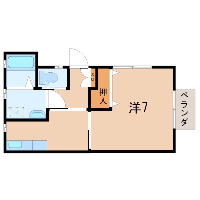 阿久根市琴平町のアパートの間取り