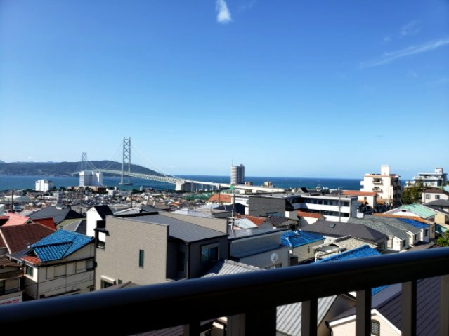眺望　参考明石大橋一望☆神戸市垂水区　リアルテ霞ヶ丘　賃貸☆