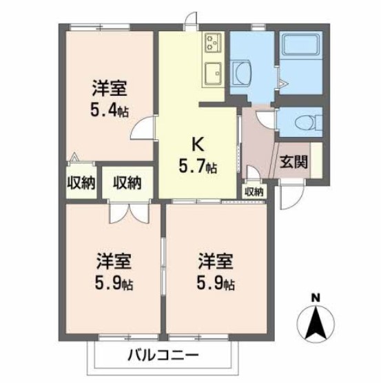 ディアスCの間取り写真