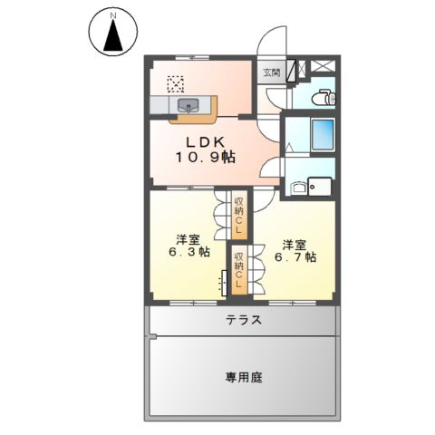 ヴァンベールKの間取り写真