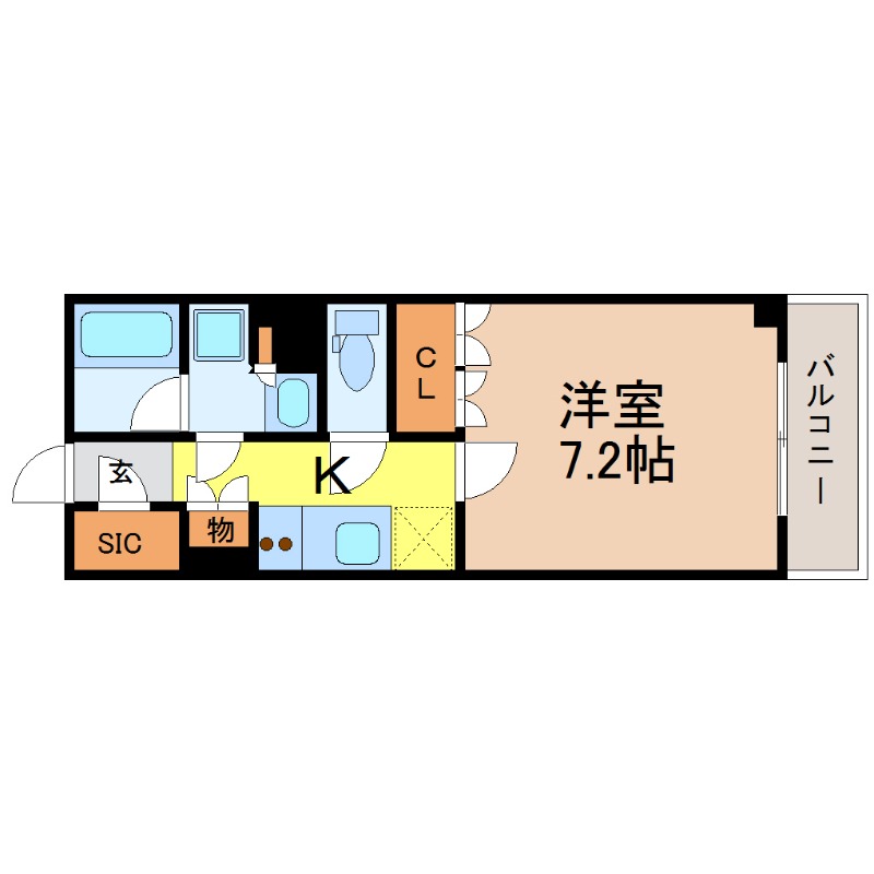 地下鉄東山線 亀島駅 徒歩7分 15階建 築7年の間取り写真