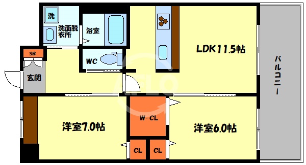 エーデル深江橋の間取り写真