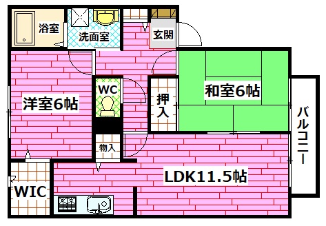 【広島市南区向洋新町のアパートの間取り】