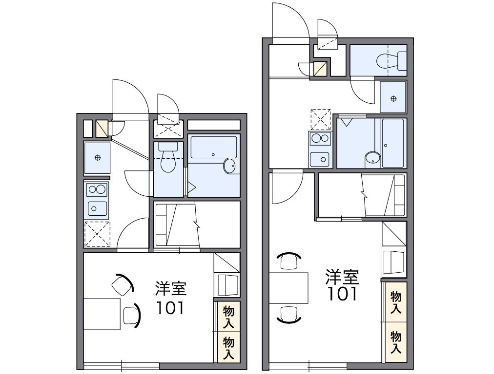 寝屋川市美井町のアパートの間取り