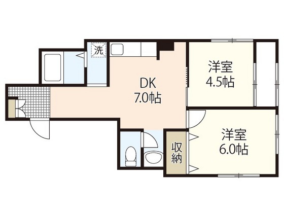 広島市中区榎町のマンションの間取り