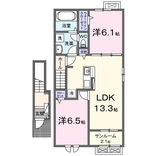 【松江市八雲町日吉のアパートの間取り】