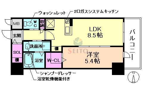 豊中市本町のマンションの間取り