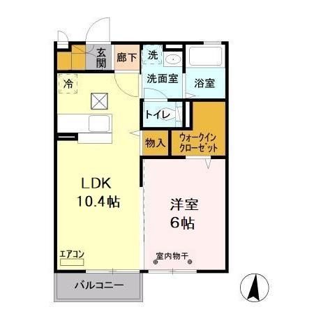 那珂市竹ノ内のアパートの間取り