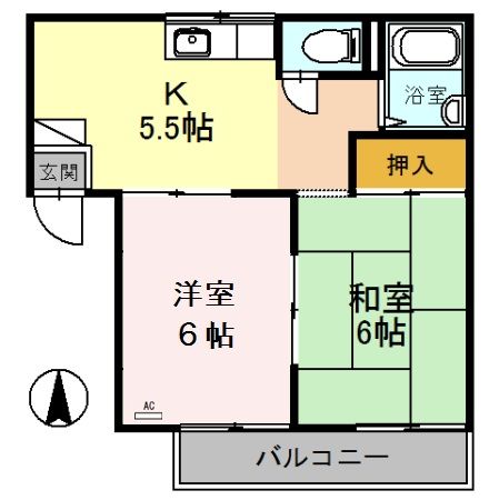 小野市中町のアパートの間取り